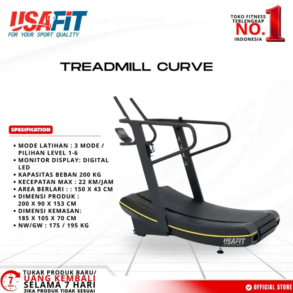 Free ongkir Treadmill Manual Curve UF173