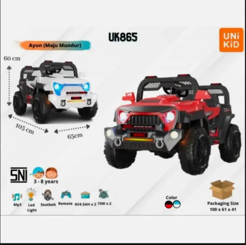 Mobil mainan aki UK865 Free Ongkir Terbatas