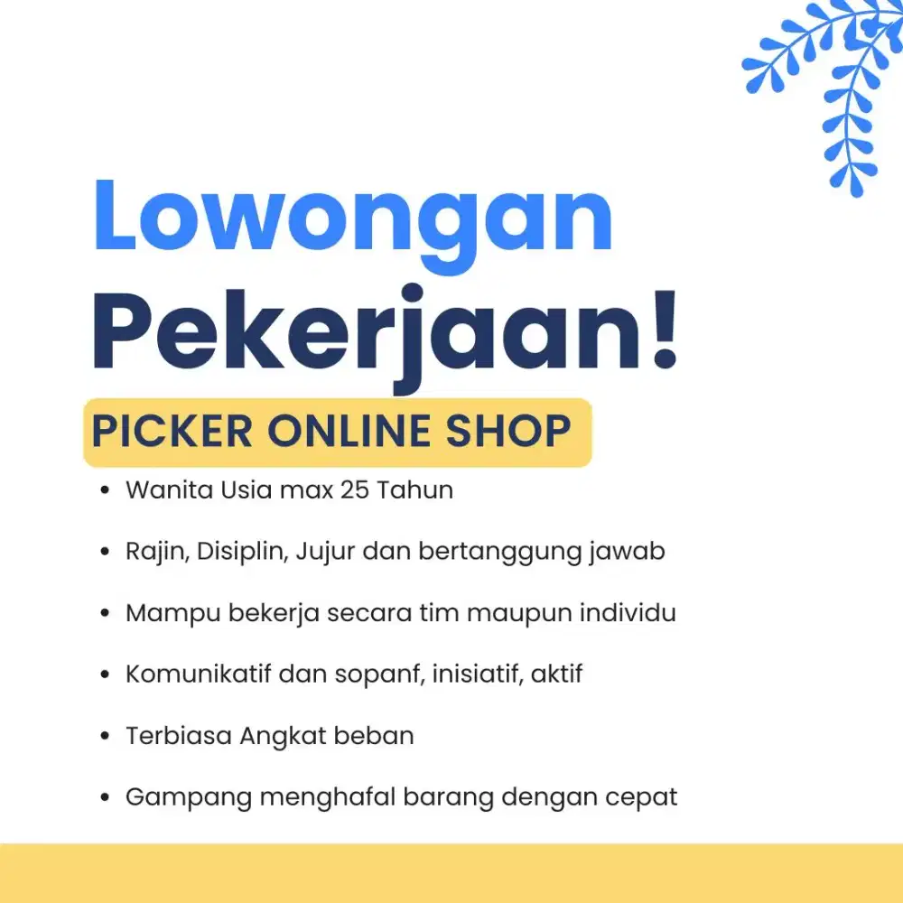 LOWONGAN PIKER ONLINE SHOP