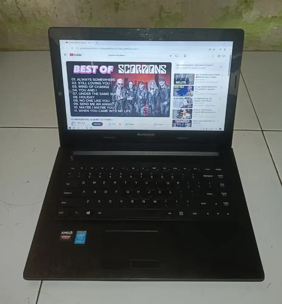 Laptop lenovo core i7 gen 5 all normal,mulus, batre awet