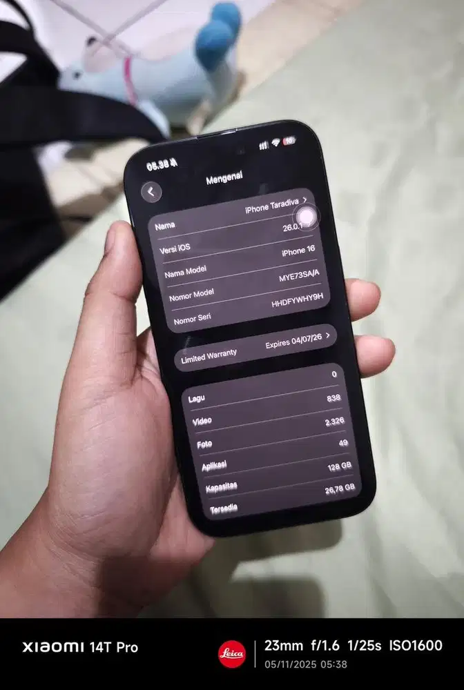 Iphone 16 black 128 GB - Garansi aktif