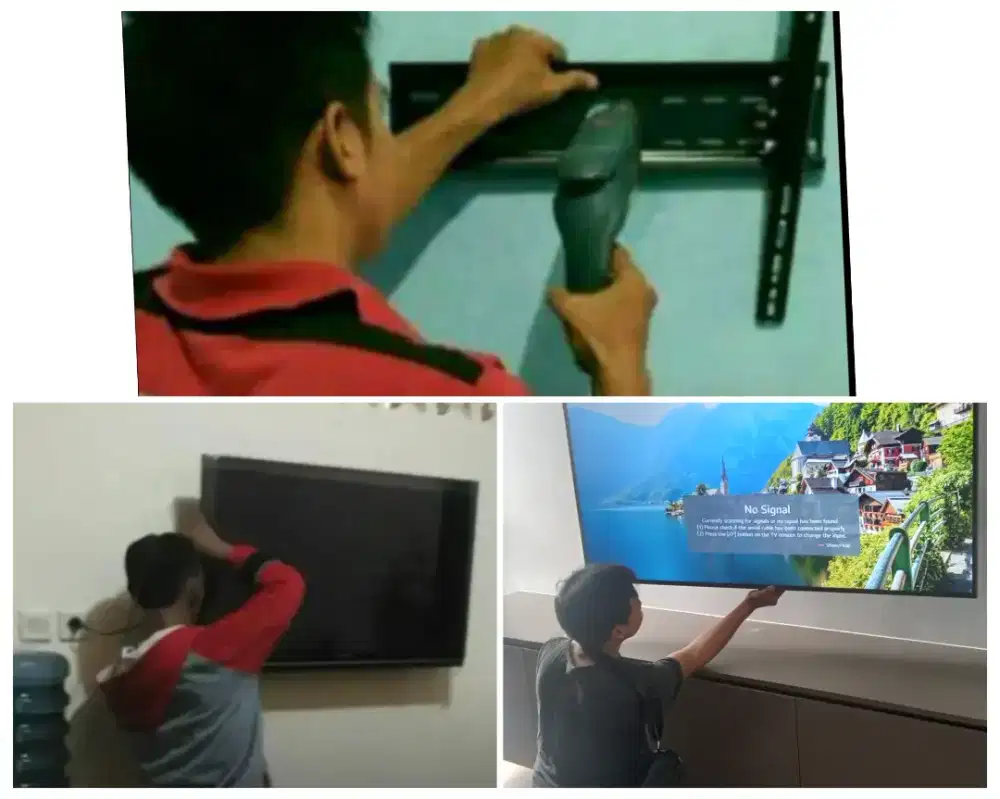Pasangkan bracket dan Braket +pasang terimarapih breket briket led tv