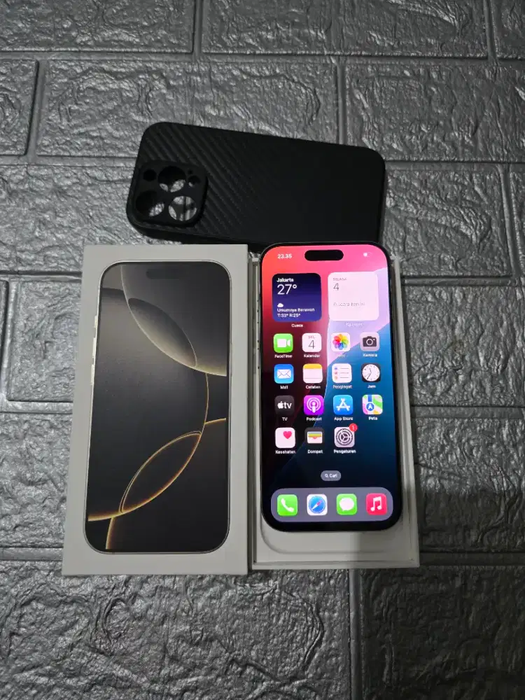 IPhone 16 Pro 128gb IBox Natural Lengkap Mulus Normal