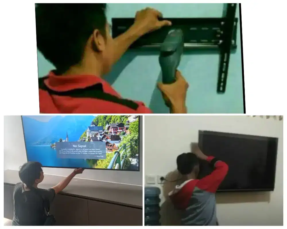 Pasangkan bracket dan Braket +pasang terimarapih breket briket led tv