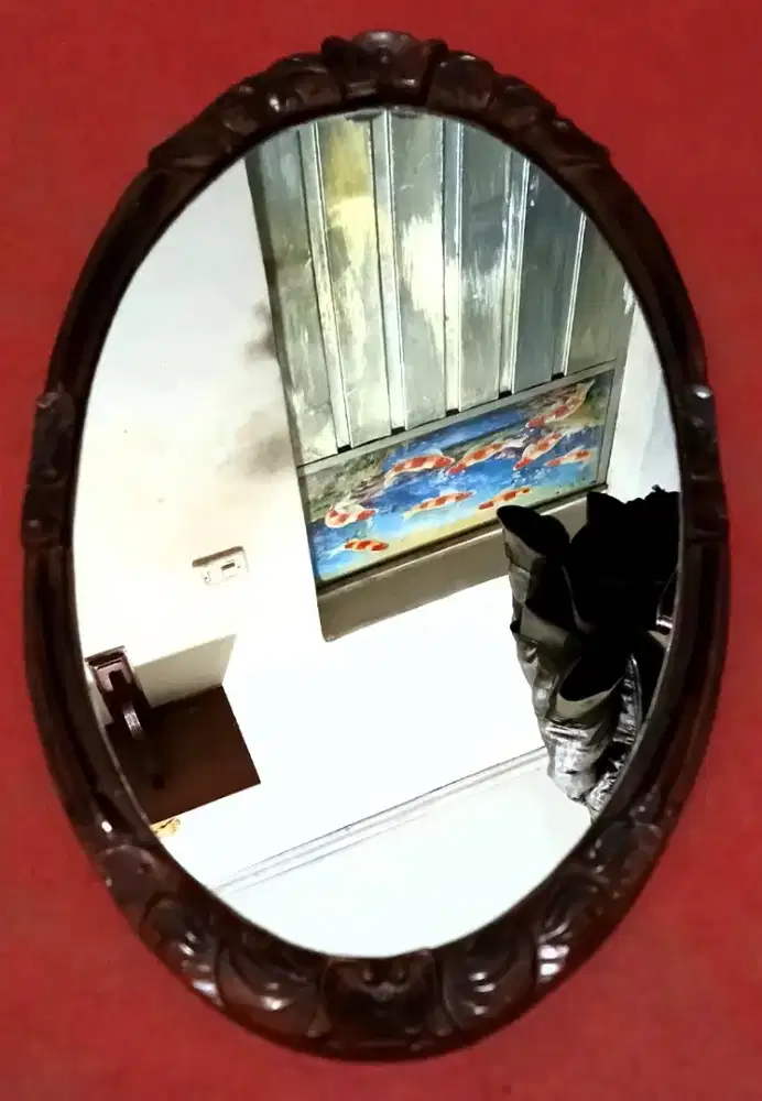 Kaca cermin jati Jepara antik