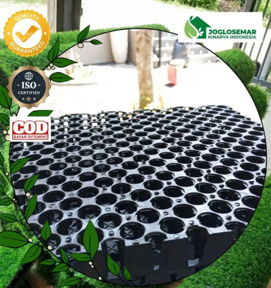 Karpet rumput sintetis dan drainage cell