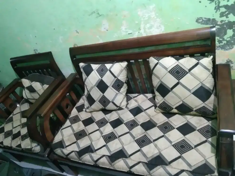 Jual kursi jati satu set plus meja