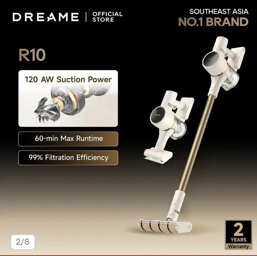 Dreame R10 Cordless Vacuum Baru – Belum Pernah Dipakai.