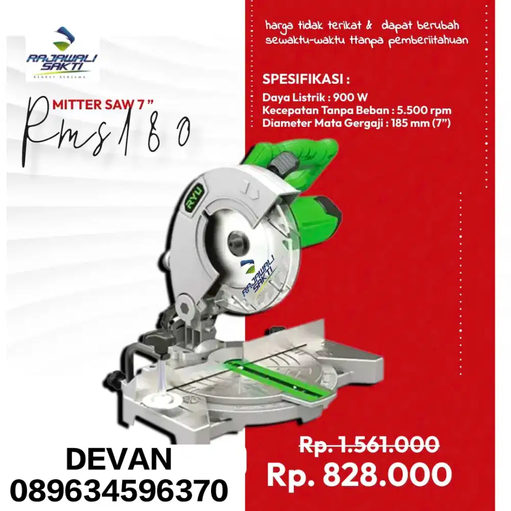 Mesin potong alumunium miter saw 7 Ryu Murah bergaransi