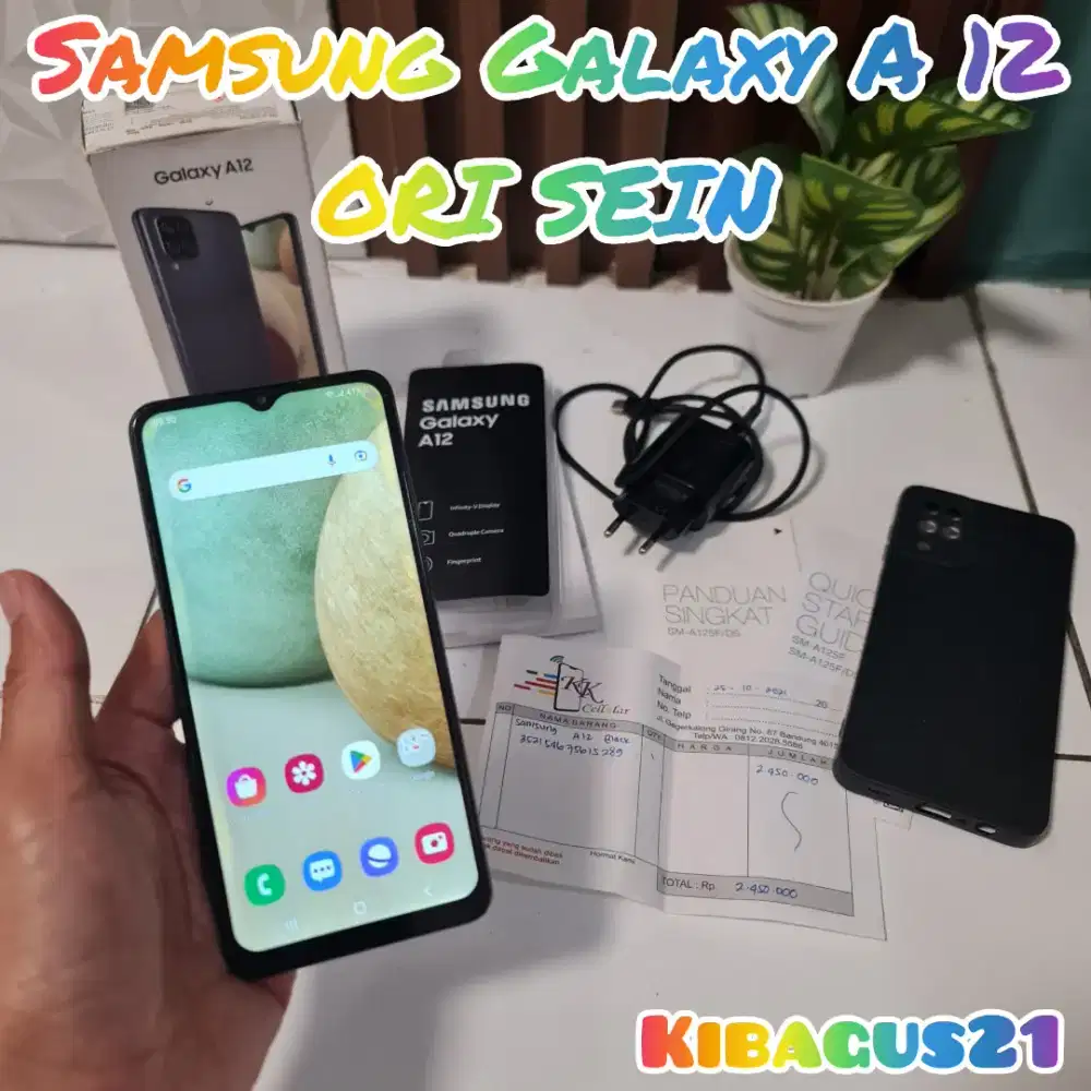 Samsung A12 ORI SEIN Dualsim Fullset mulus