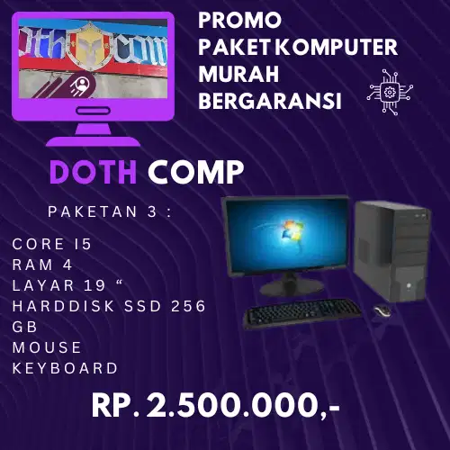 Paketan Komputer Core i5 RAM 4 GB SSD 256