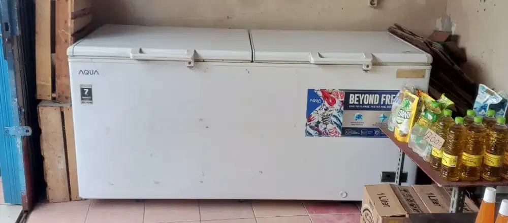 dijual freezer aqua 600lt, dkt stasiun Cilebut