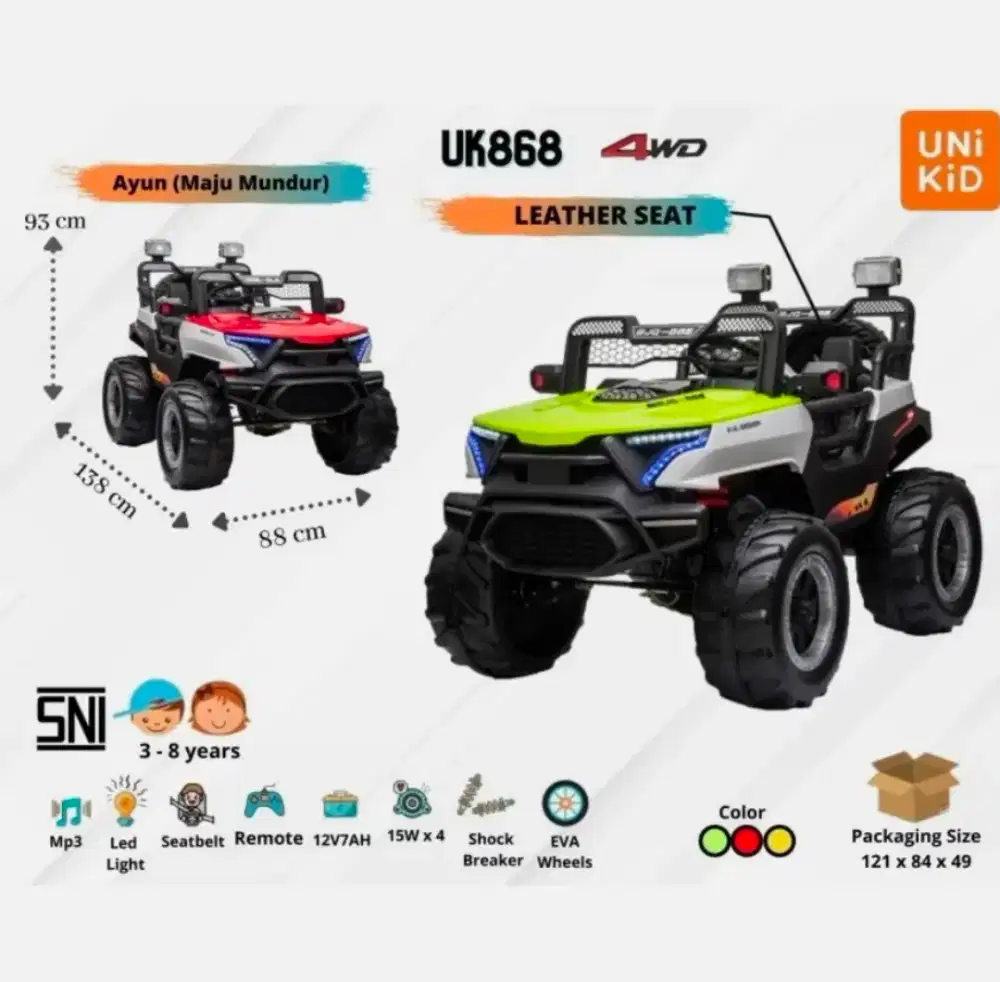 Mobil mainan aki UK 868 Free ongkir terbatas