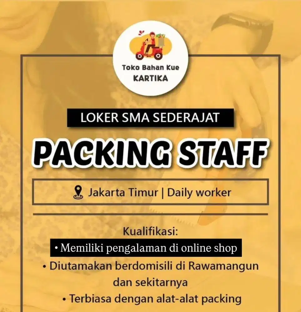 Lowongan Packing Online Shop