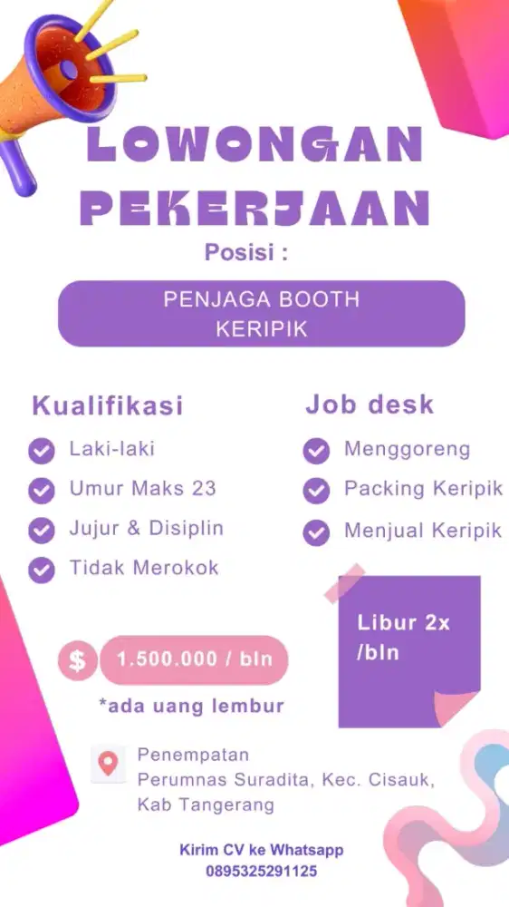 lowongan jualan kripik
