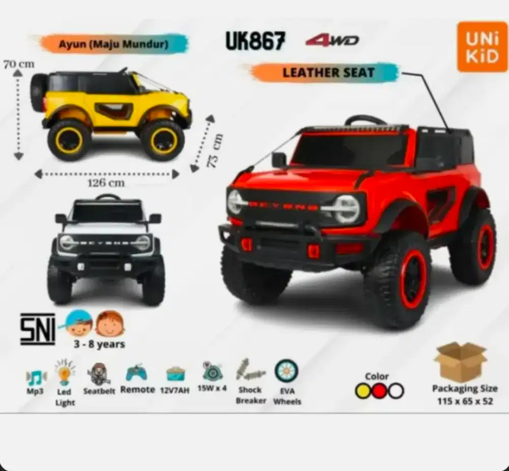 Mobil mainan aki UK868 Free ongkir terbatas