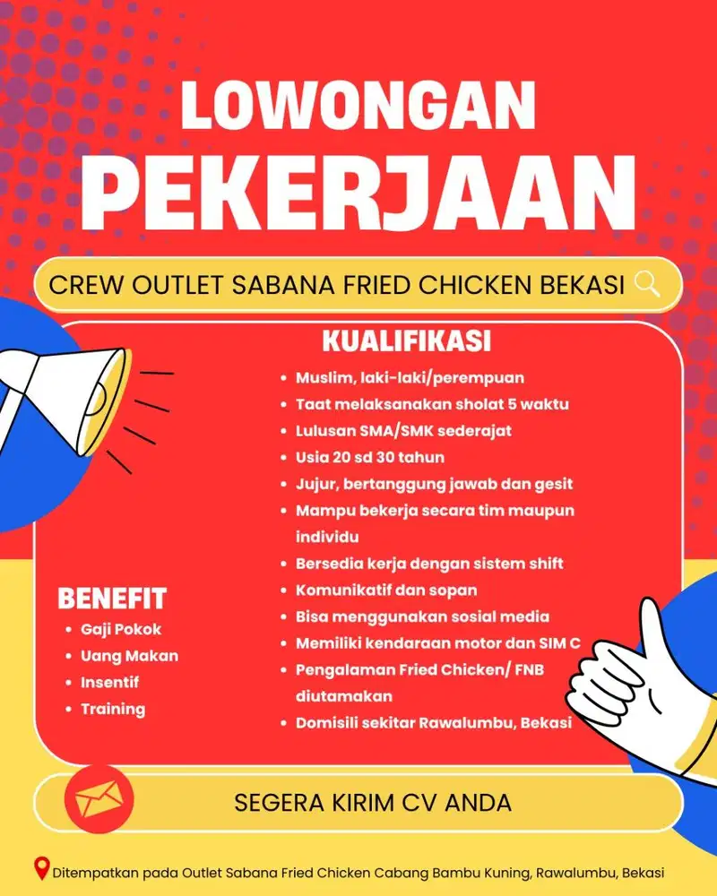 DICARI CREW OUTLET SABANA BAMBU KUNING RAWALUMBU