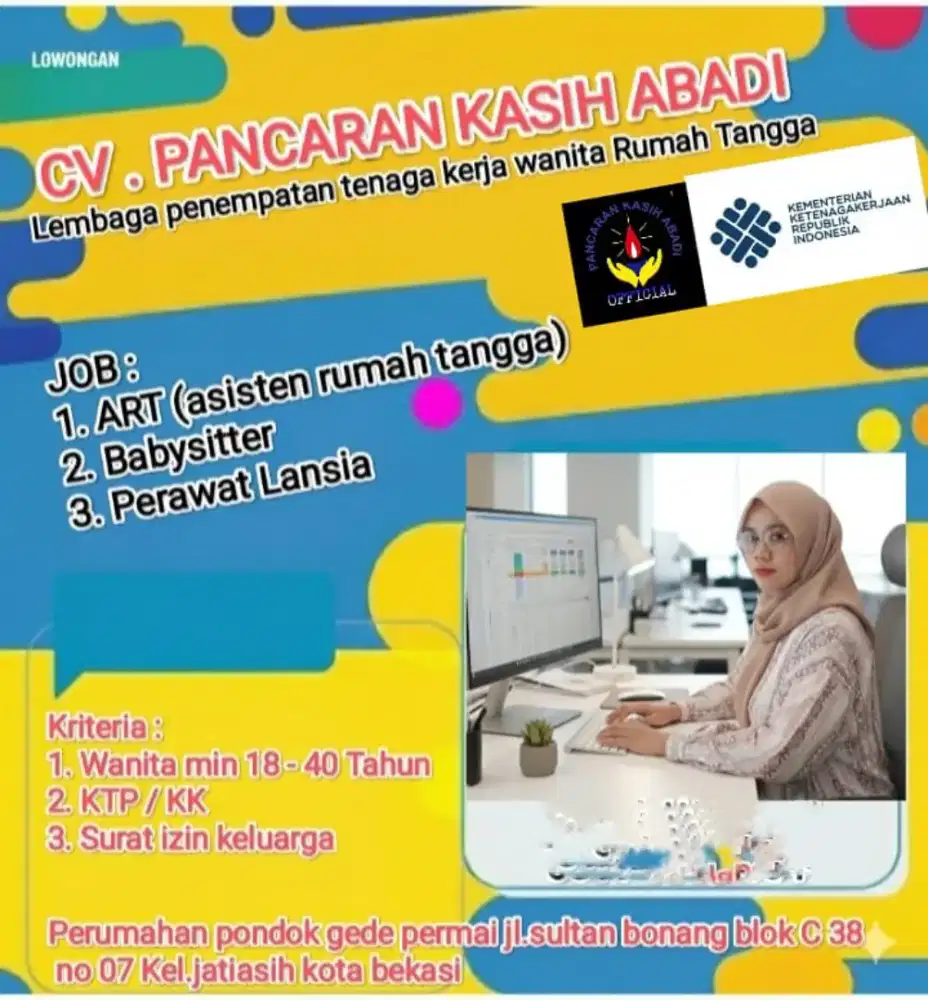 Loker art,babysitter,penjaga lansia