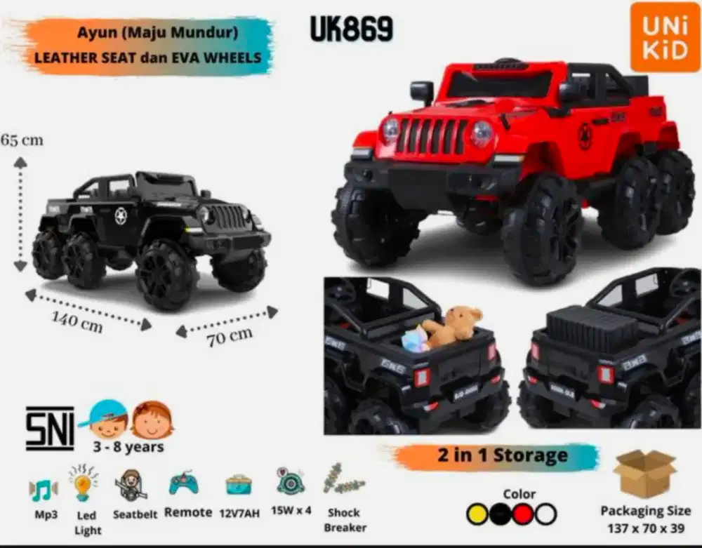 Mobil mainan aki UK869 free ongkir terbatas