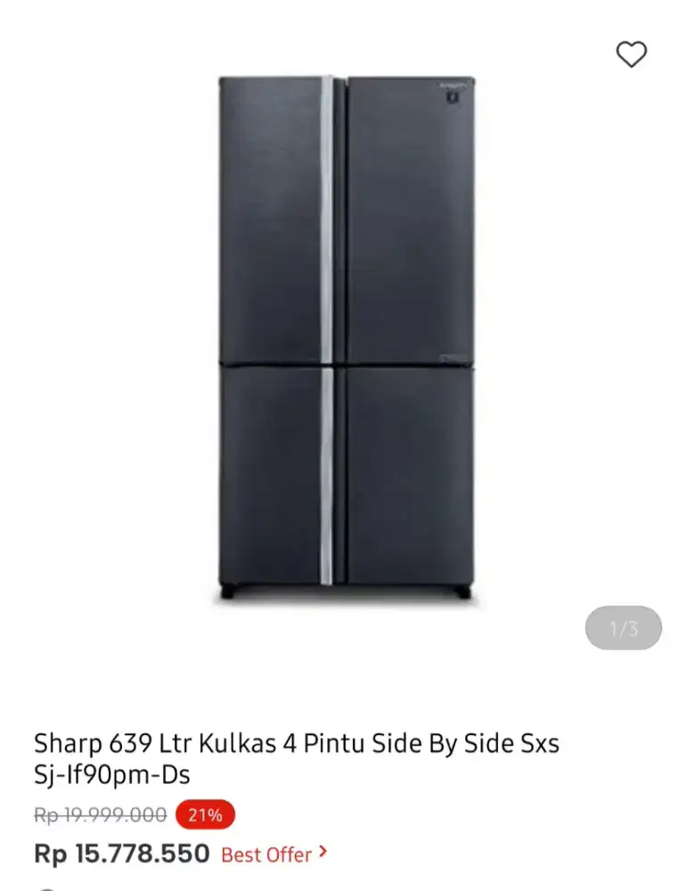 KULKAS SHARP 4 PINTU 637 LITER