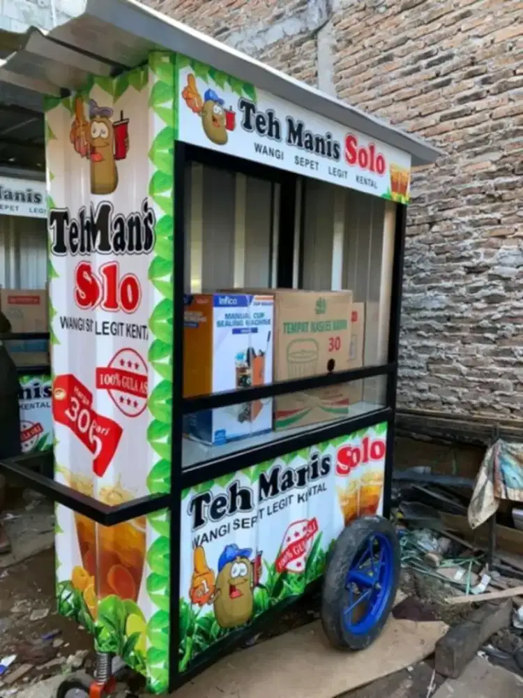 GEROBAK TEH SOLO+PERLENGKAPAN