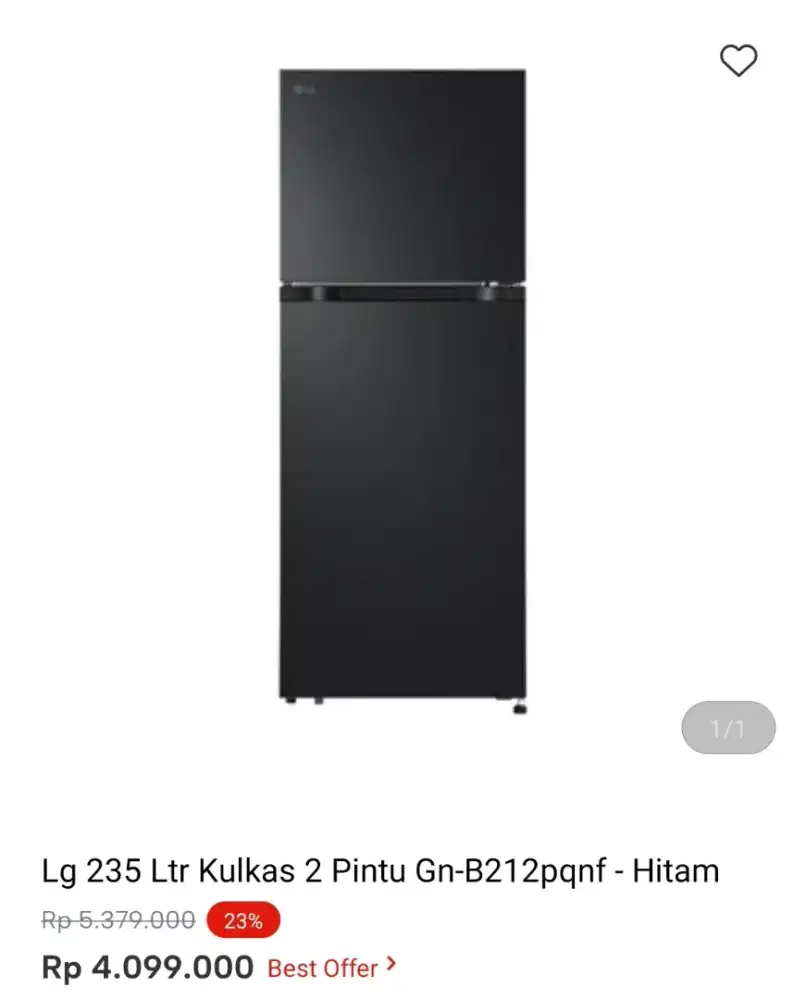 KULKAS LG 2 PINTU GN-B212PQNF 235LTR