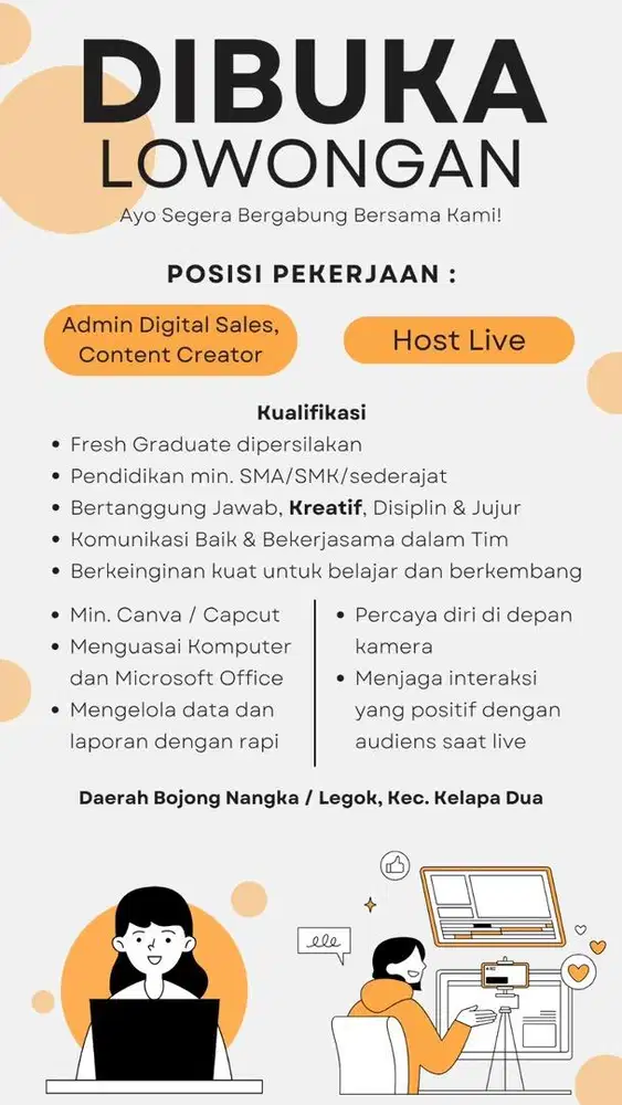 Lowongan Kerja Langsung Kirim CV