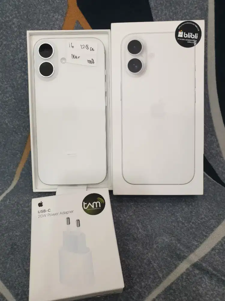 IPHONE 16 128 GB PUTIH RESMI LIKE NEW GARANSI FULL