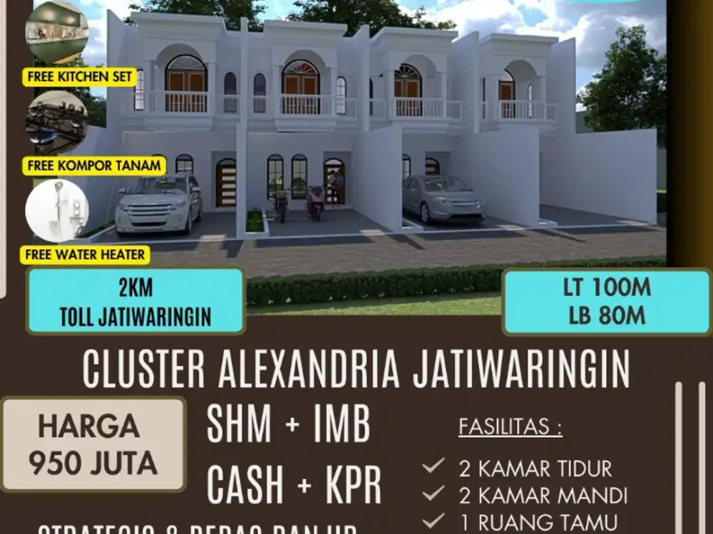 Rumah Cluster Strategis Cash/
