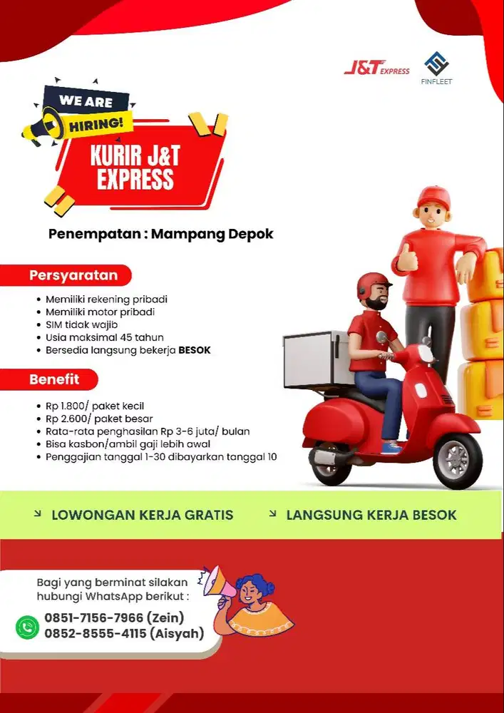 KURIR MOTOR REGULER JNT EXPRESS TANGERANG