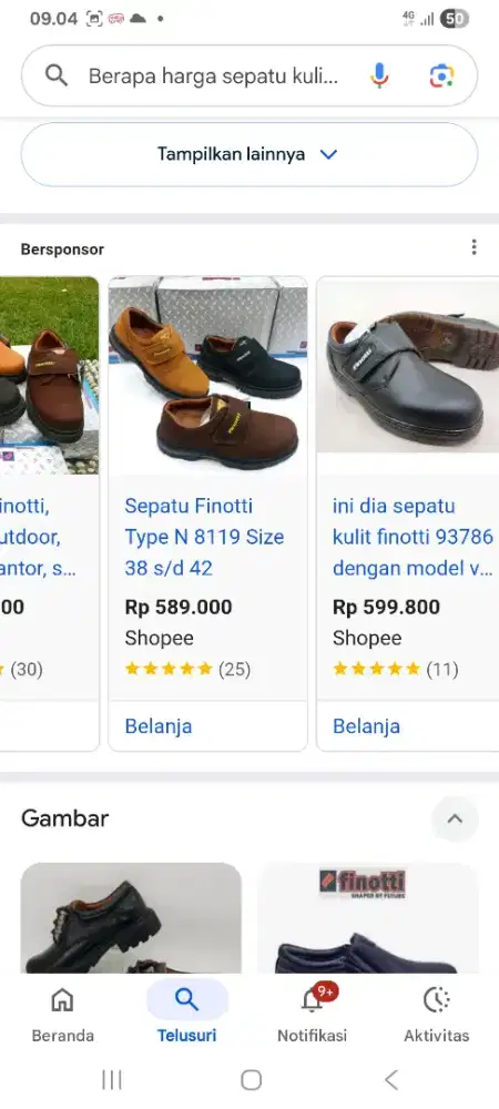 Sepatu kulit Finotti ukuran 40