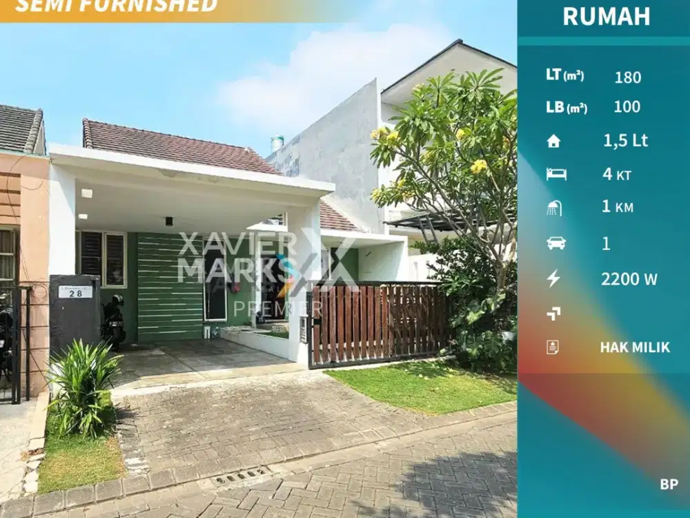 Dijual Rumah Semi Furnish Super Nyaman di Greenwood Araya Malang