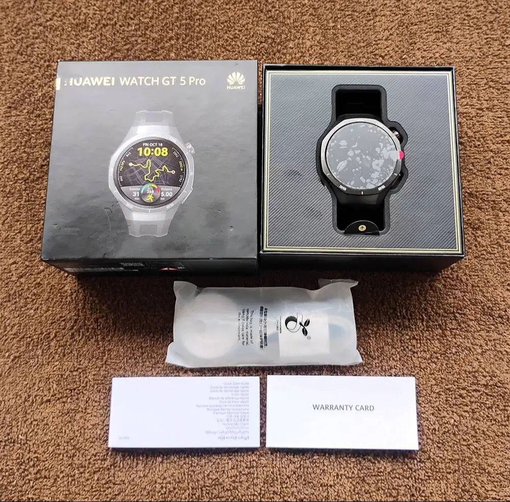 Huawei Watch GT 5 Pro Black fullset mulus garansi on