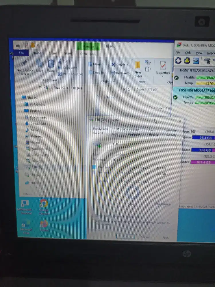 Hardis laptop Toshiba 1tb