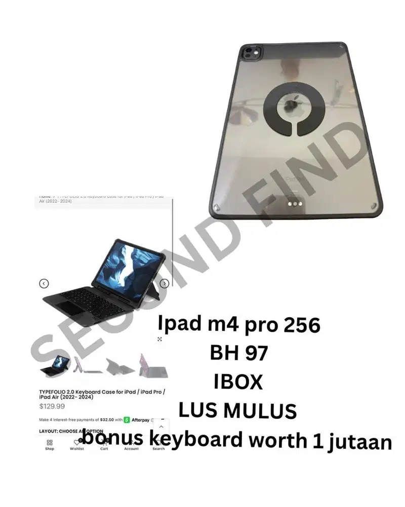 IPAD M4 PRO 256 IBOX GARANSI ON + Keyboard