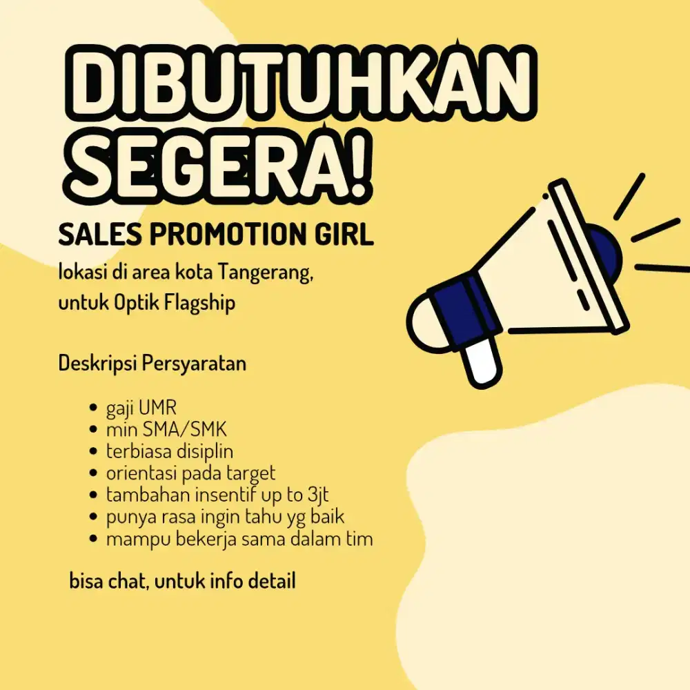 DIBUTUHKAN SEGERA SPG