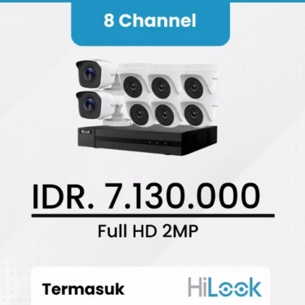 Promo CCTV, Paket CCTV 8 Channel HiLook 2MP, Paket CCTV Terima Beress!