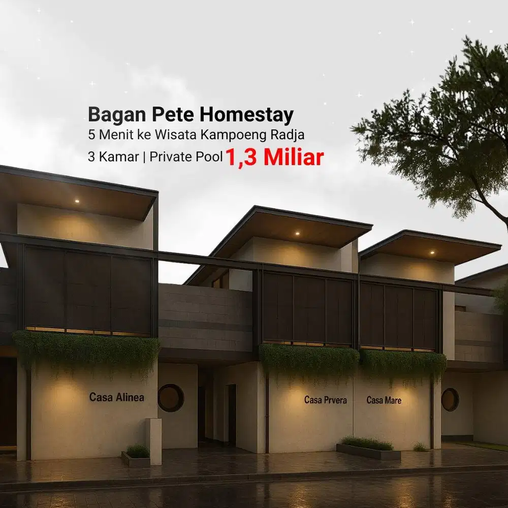 Dijual Homestay Siap Bangun Bagan Pete