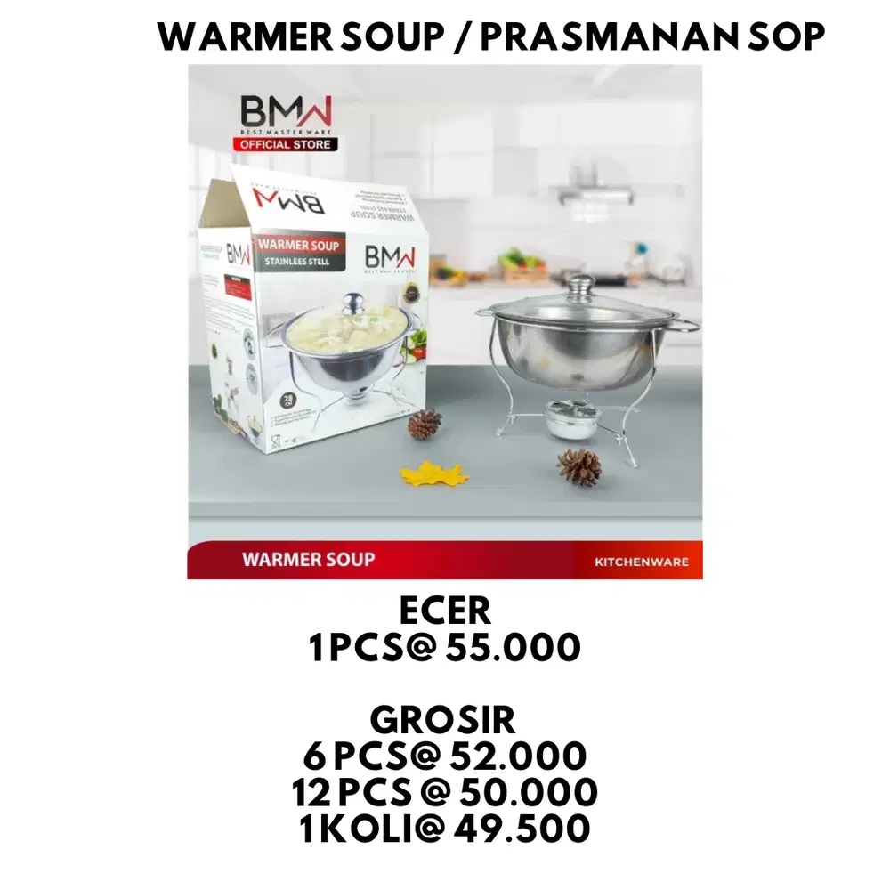 Soup Warmer / Pemanas Bulat Sup Stainless Steel BMW NIZEN 28Cm MURMERR