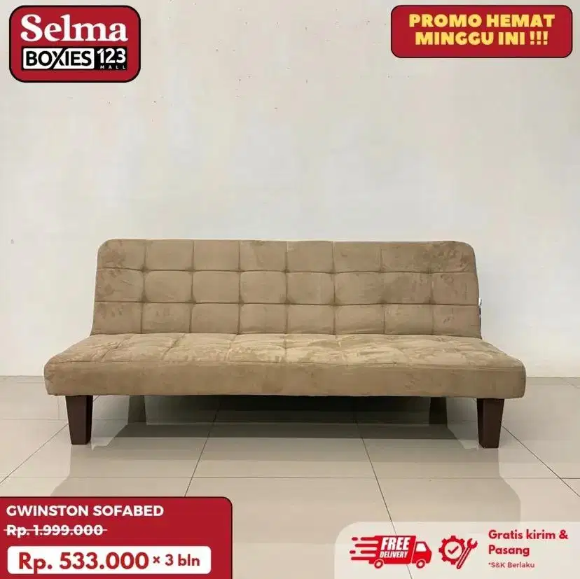 Sofa tidur bahan bludru selma