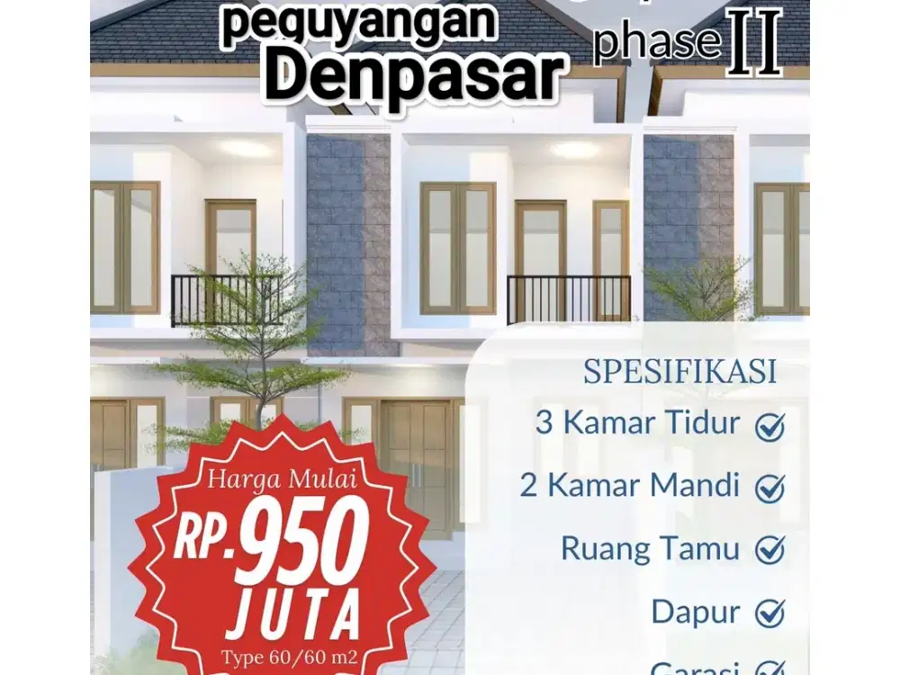 Jual rumah inden Sentanu Ayani Peguyangan denpasar utara bali
