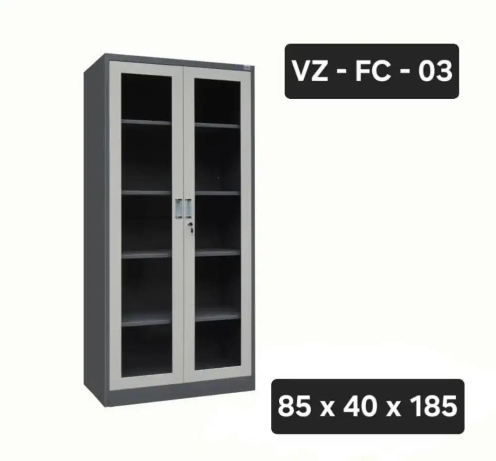 Lemari arsip 2 pintu full kaca besar muatan