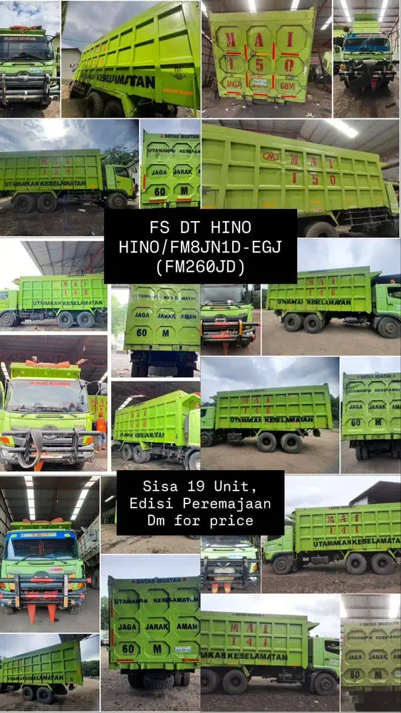 HINO RANGER FM 260 JD TRONTON DUMP TRUCK DOUBLE GARDAN