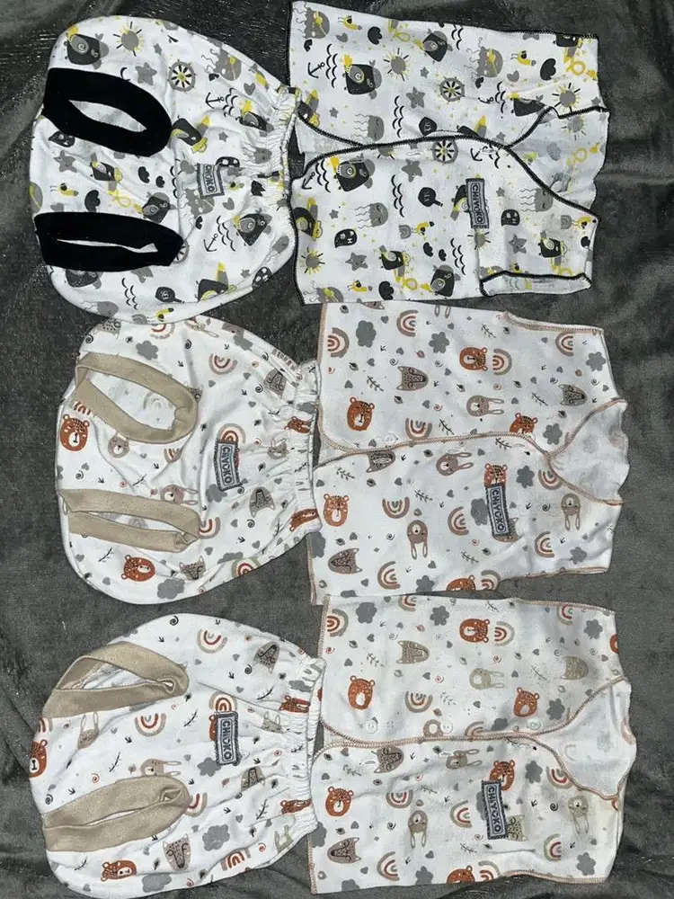 Pakaian bayi set baju celana newborn free sarung tangan dan kaki