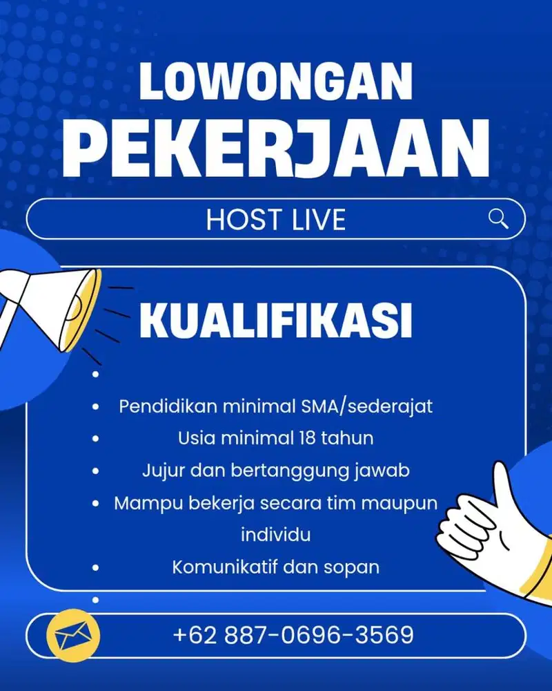 DI BUTUHKAN SEGERA HOST LIVE
