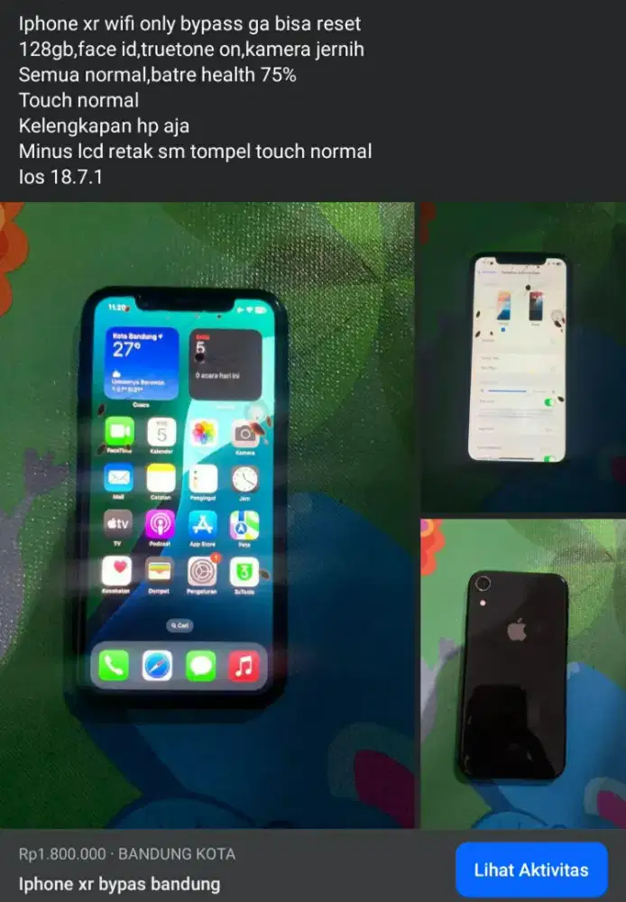 Iphone xr 128gb bandung