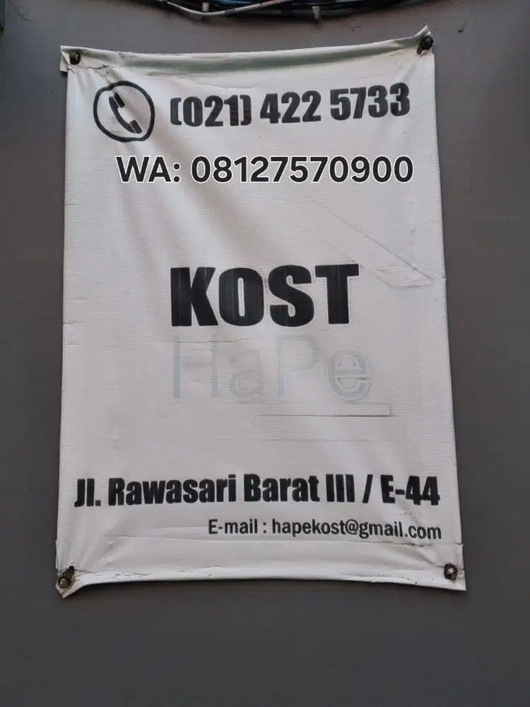 Kost HaPe daerah Cempaka Putih Timur Jakarta Pusat