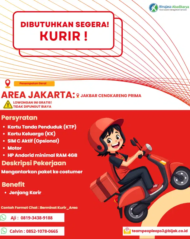 Kurir Motor Jakbar Cengkareng Prima