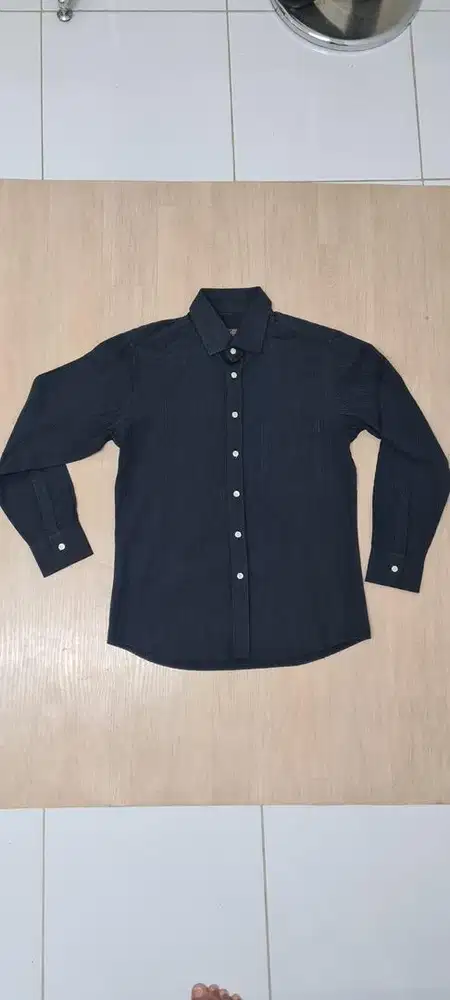 Kemeja premium pria, kemaja hitam pria premium, kemeja garis