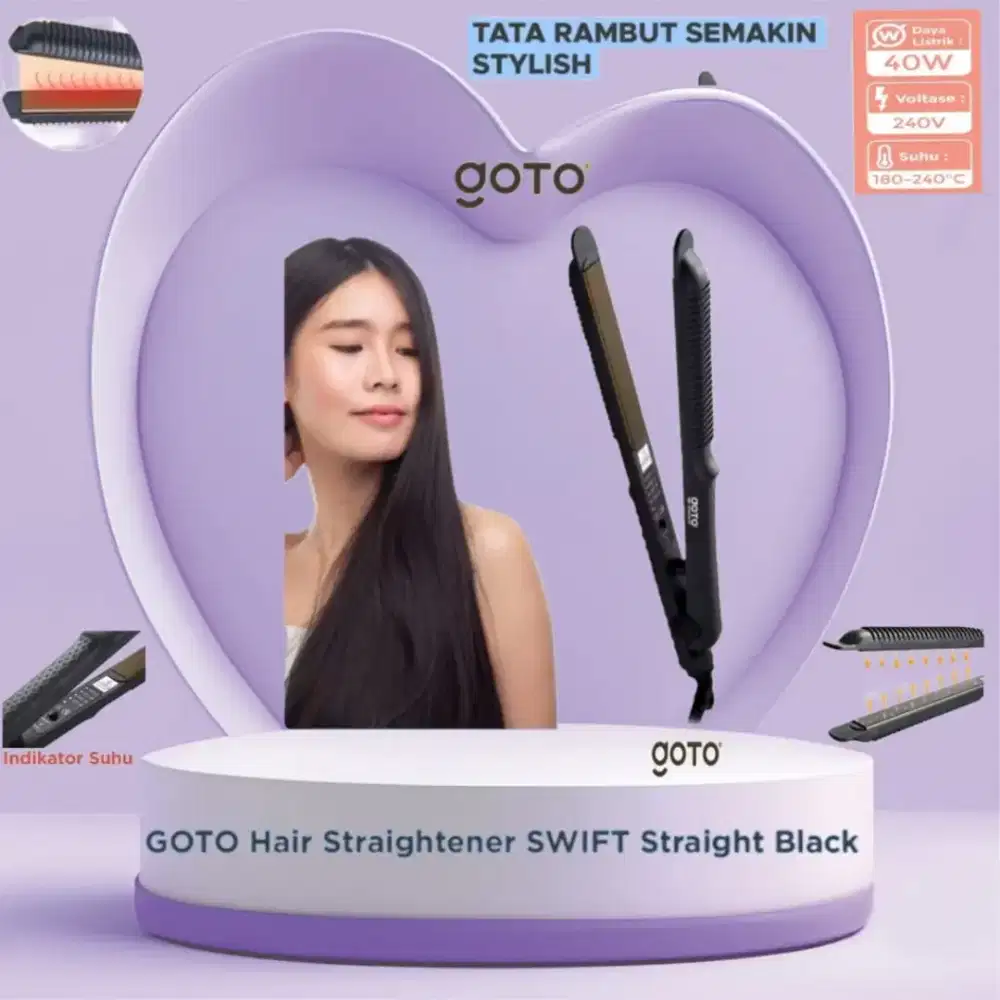 Goto Swift Hair Styling Hair Straightener Catokan Rambut 2in1 Catokan